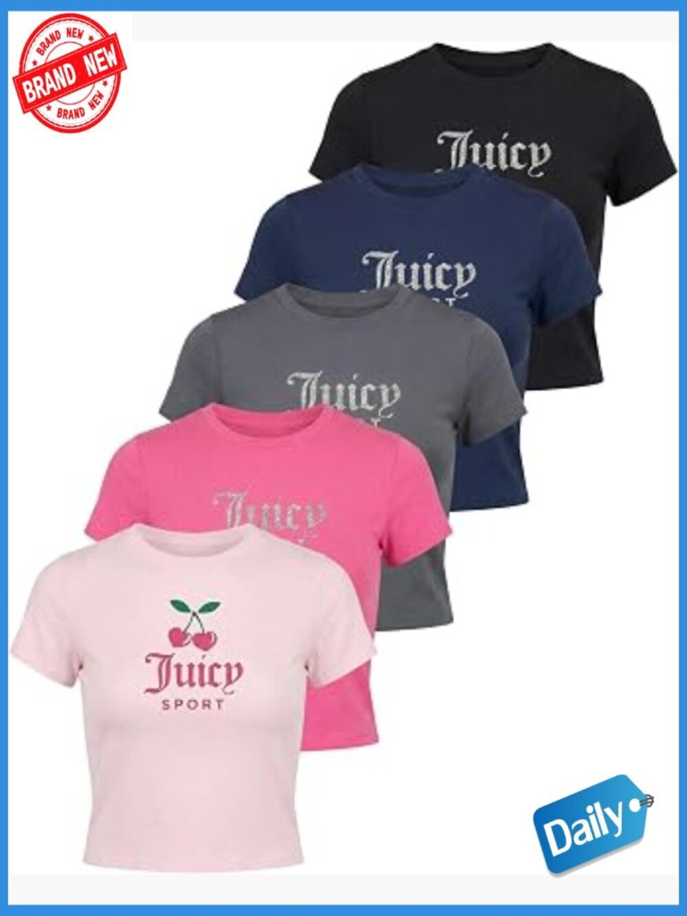 Cap Sleeve Crop Top - 5 Pack Women's Activewear Shirts